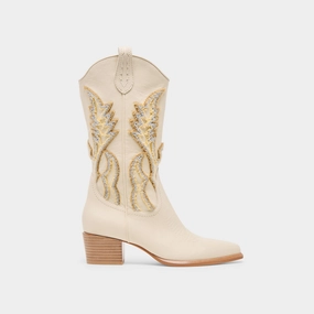 Vila Boots Ivory Leather Fit To Live