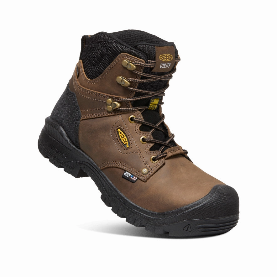 No-Fuss Fit Shaped For Today Men'S Independence 6" Waterproof Boot (Carbon Toe)  |  Dark Earth/Black