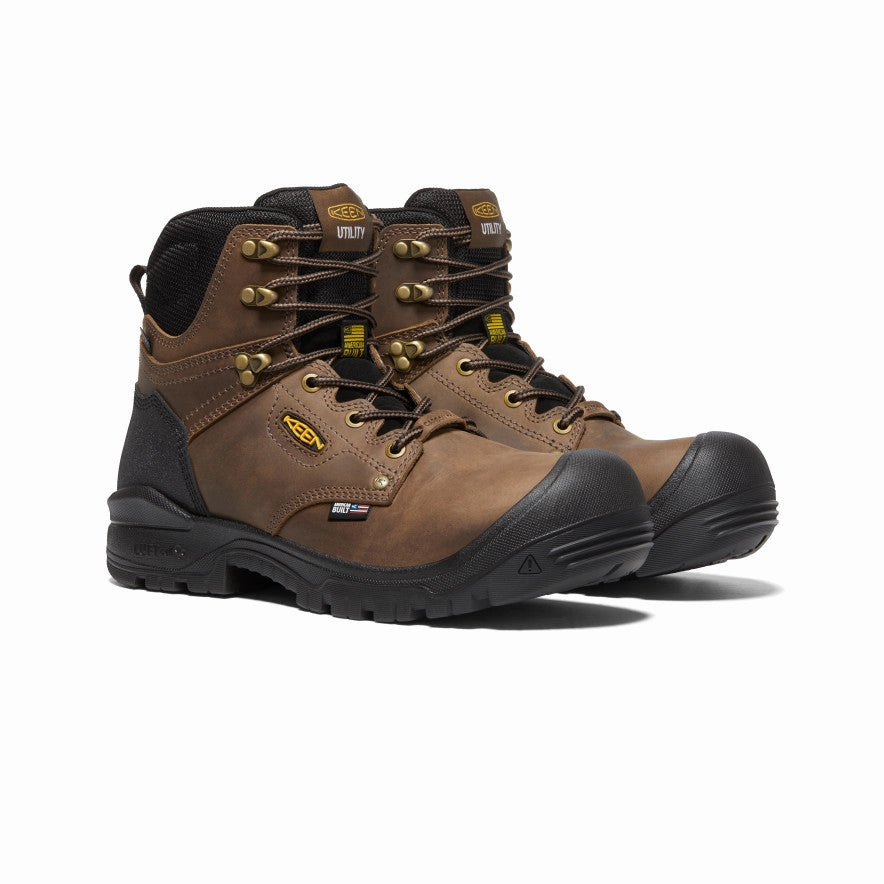 Live Light Designed With Rhythm Men'S Independence 6" Waterproof Boot (Carbon Toe)  |  Dark Earth/Black