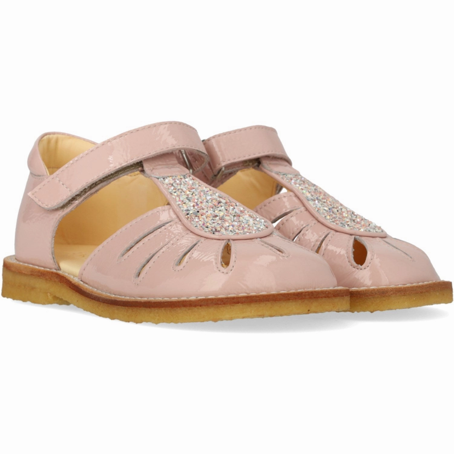 Angulus Rosebud/Rosebud Glitter Sandal With Drop Detail In Sparkling Glitter Daily Balance