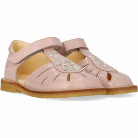 Angulus Rosebud/Rosebud Glitter Sandal With Drop Detail In Sparkling Glitter Daily Balance
