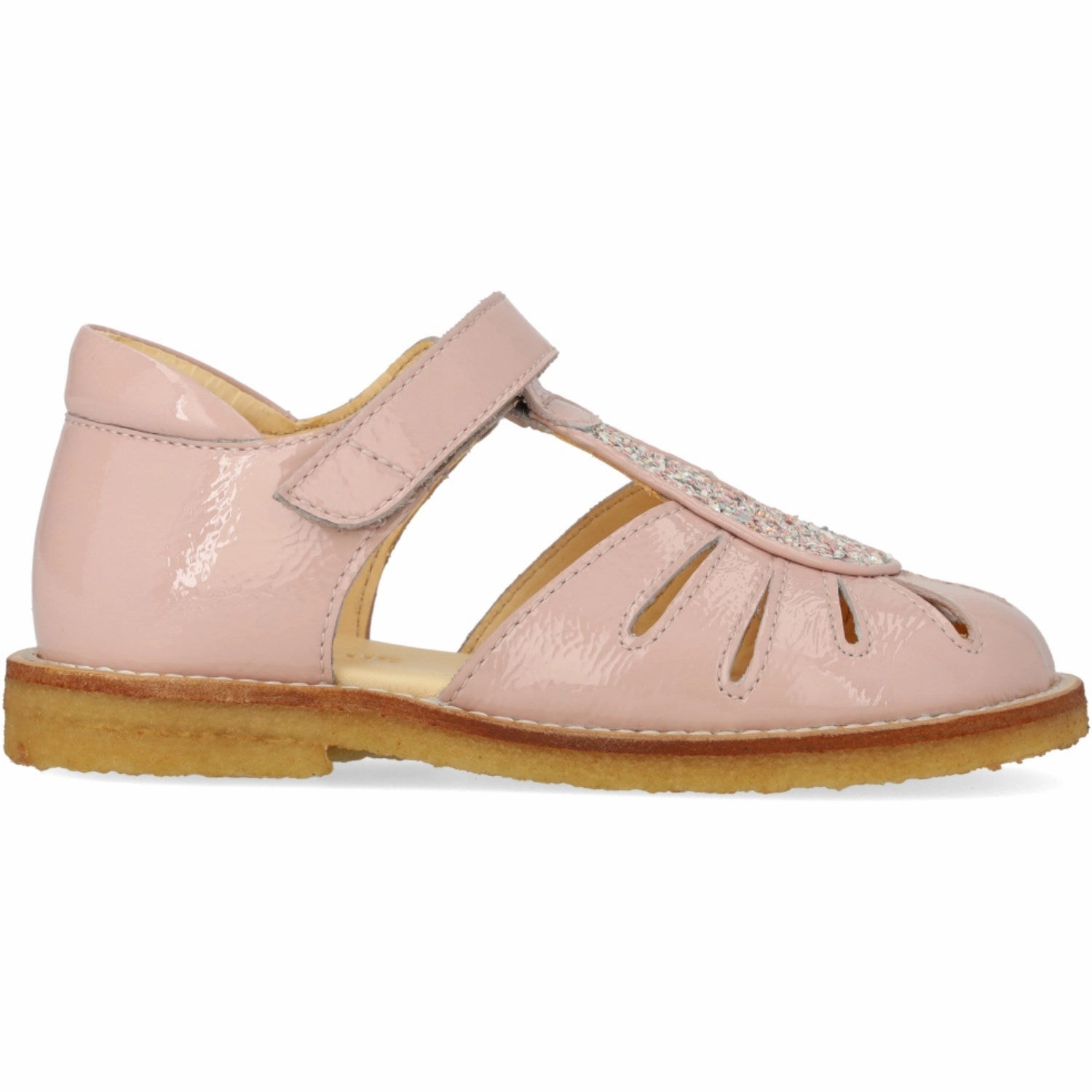 Angulus Rosebud/Rosebud Glitter Sandal With Drop Detail In Sparkling Glitter Crafted Ease Seasonless Drop