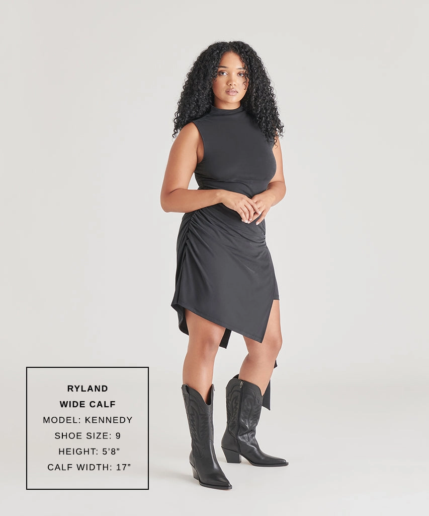 Essential Gear Modern Wearables Ryland Wide Calf Boots Black Leather