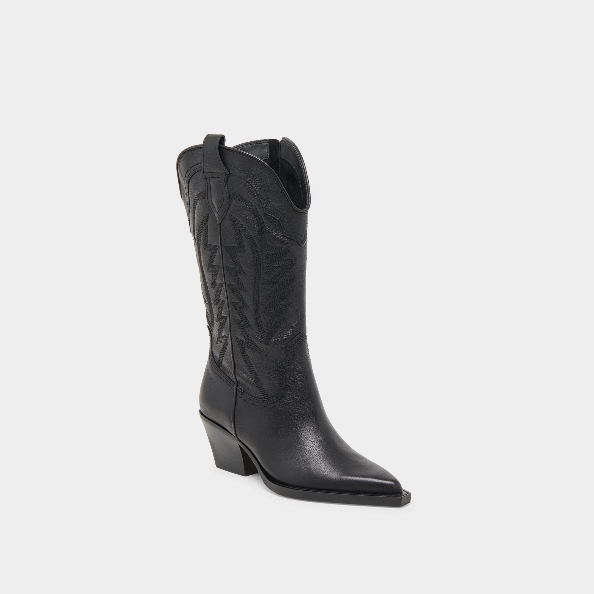 Ryland Wide Calf Boots Black Leather Layer Smart