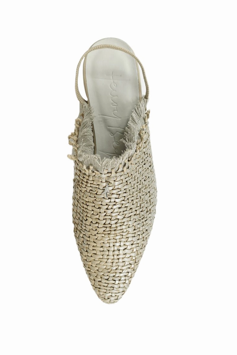 Slingback Flat Mule Intreccio In Madreperla Beige Dynamic Presence