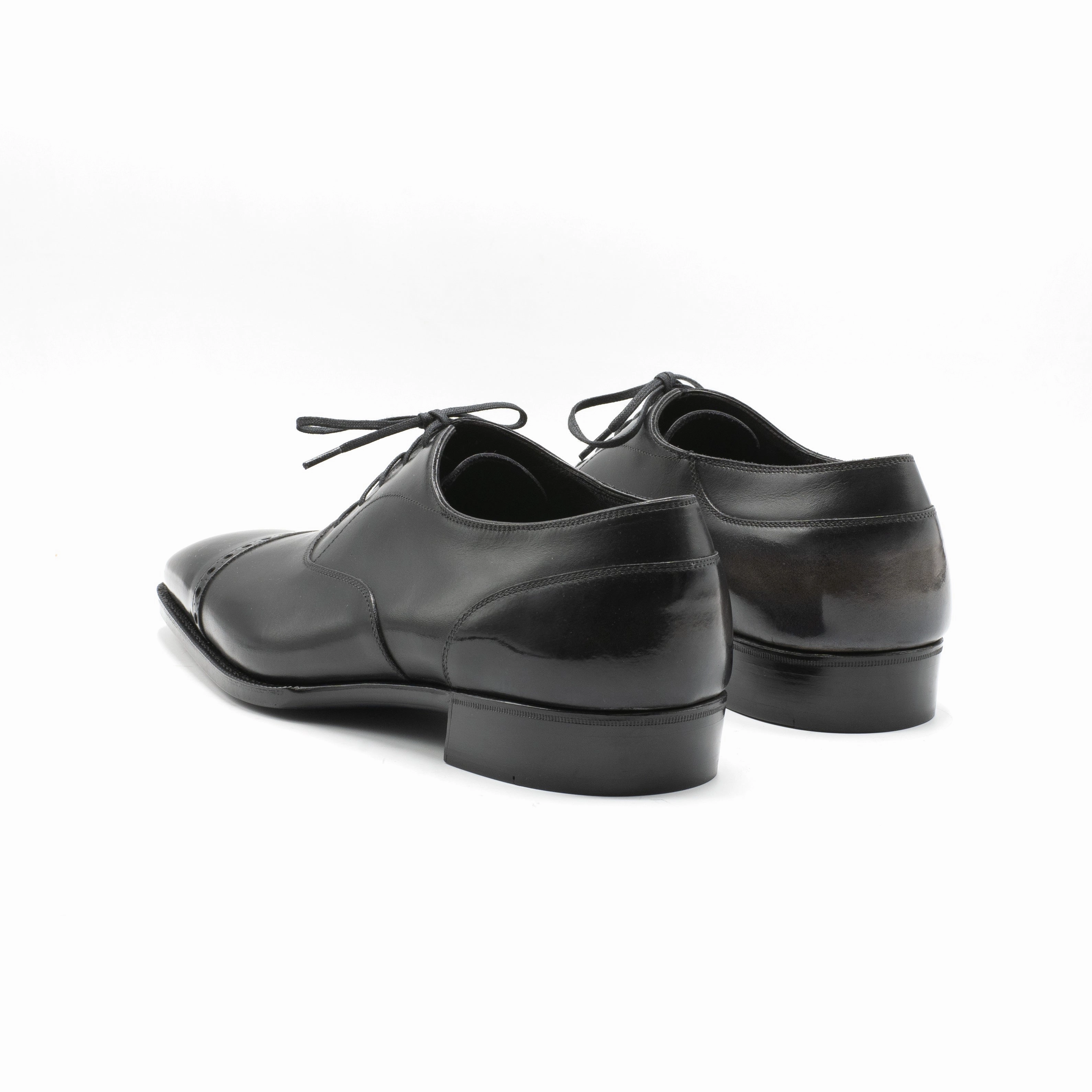 Functional Calm Mario Oxford Shoe (Handmade Beveled Waist) - Onyx & Grey