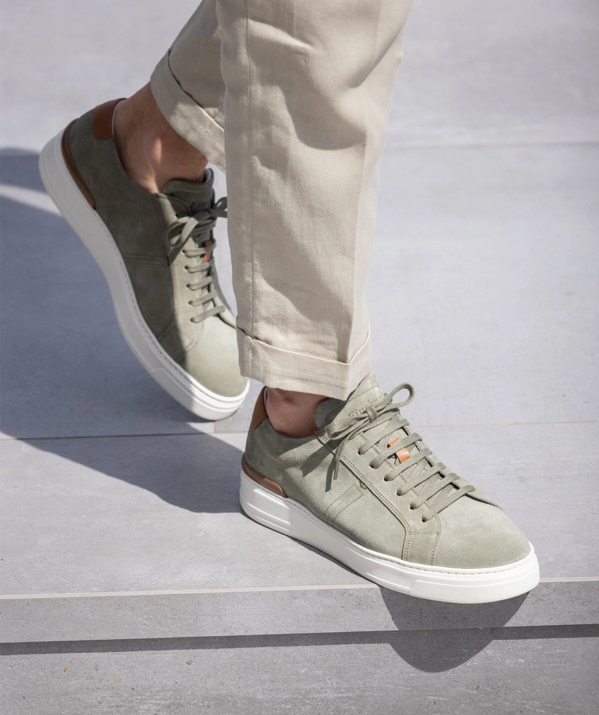 Easy Essential Movement Reimagined Riva Almond Suede Sneakers