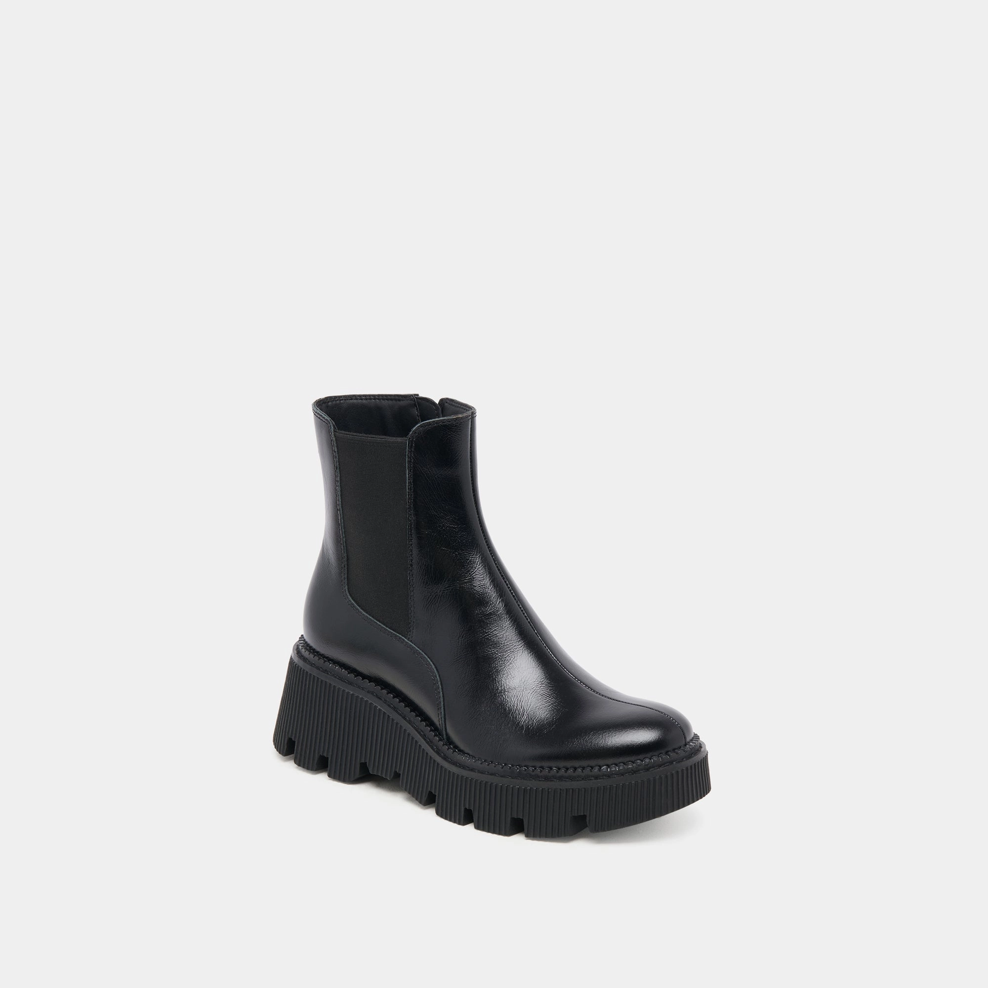 Bold Minimal Emmet H2O Boots Midnight Crinkle Patent