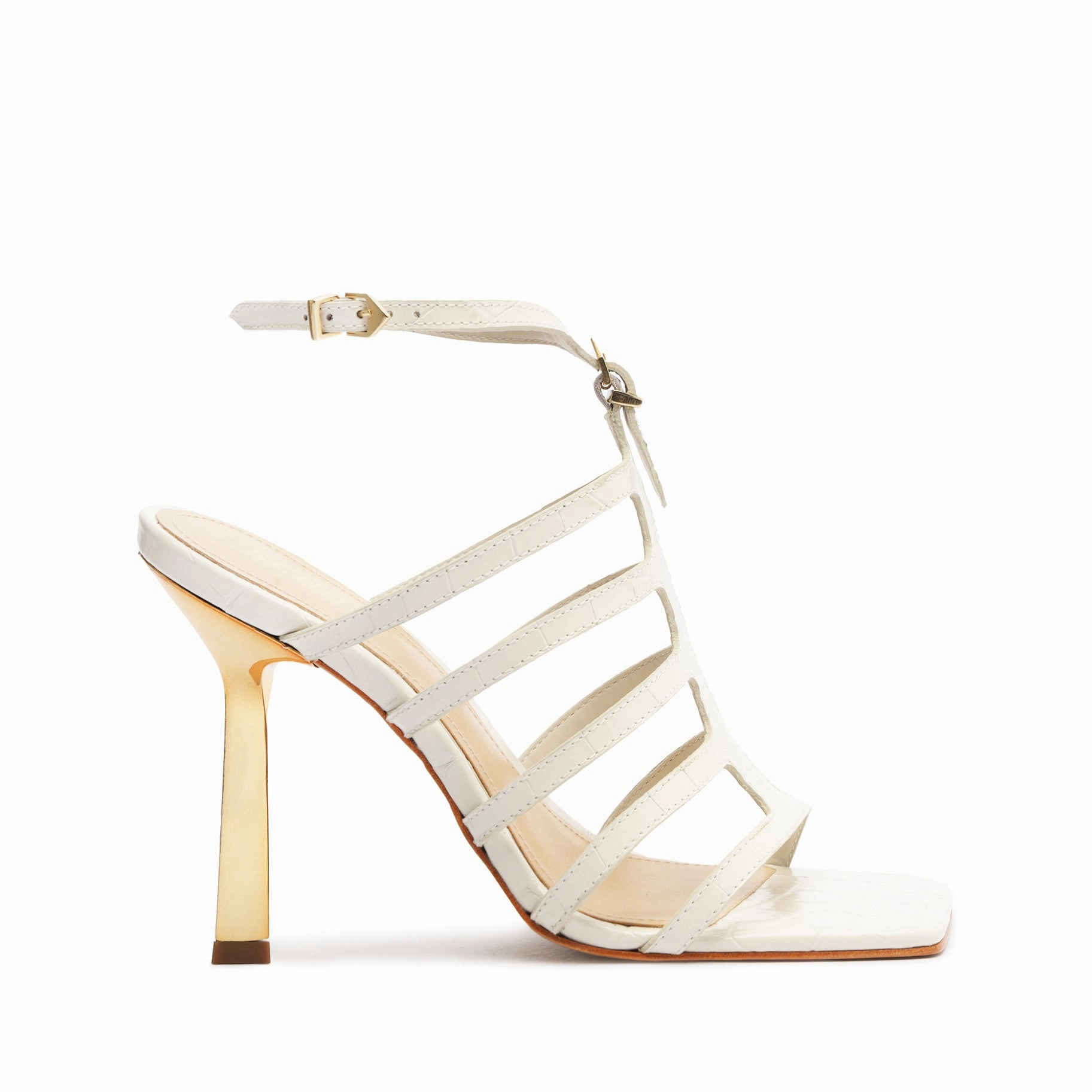 Hayden Crocodile-Embossed Leather Sandal Live Lightwear