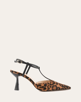 Day-To-Day Fit Yula Mid Heels Leopard Hair On Leather