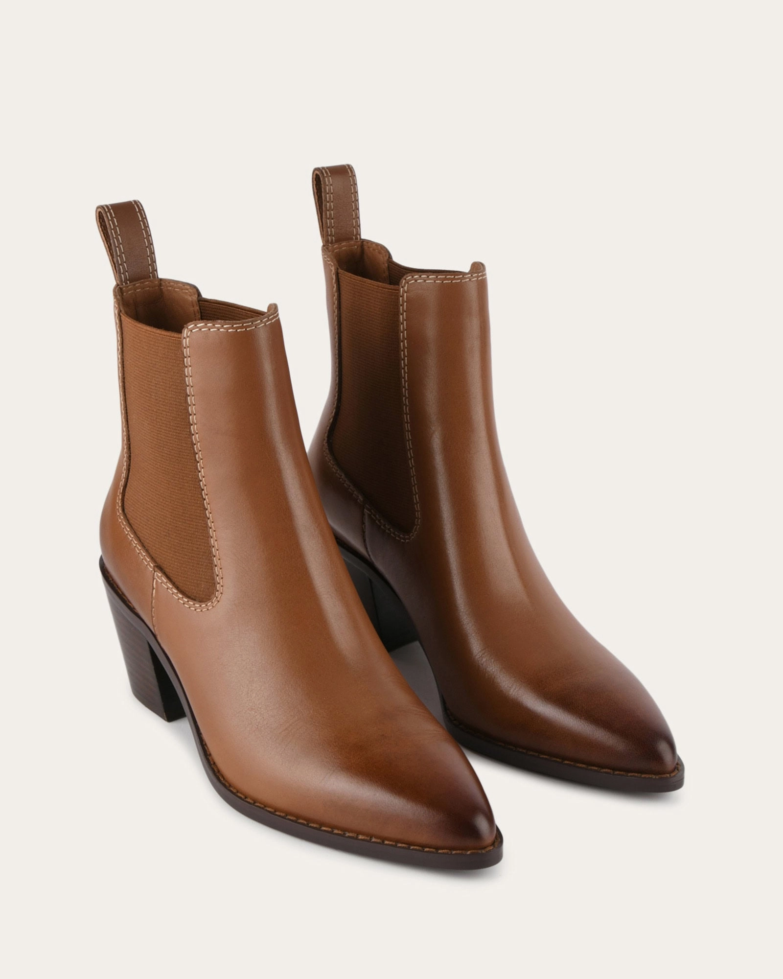 Zella Mid Ankle Boots Dark Tan Leather Wear Reimagined New Neutral