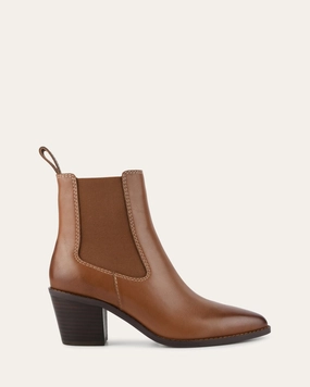 Zella Mid Ankle Boots Dark Tan Leather Urban Toolkit