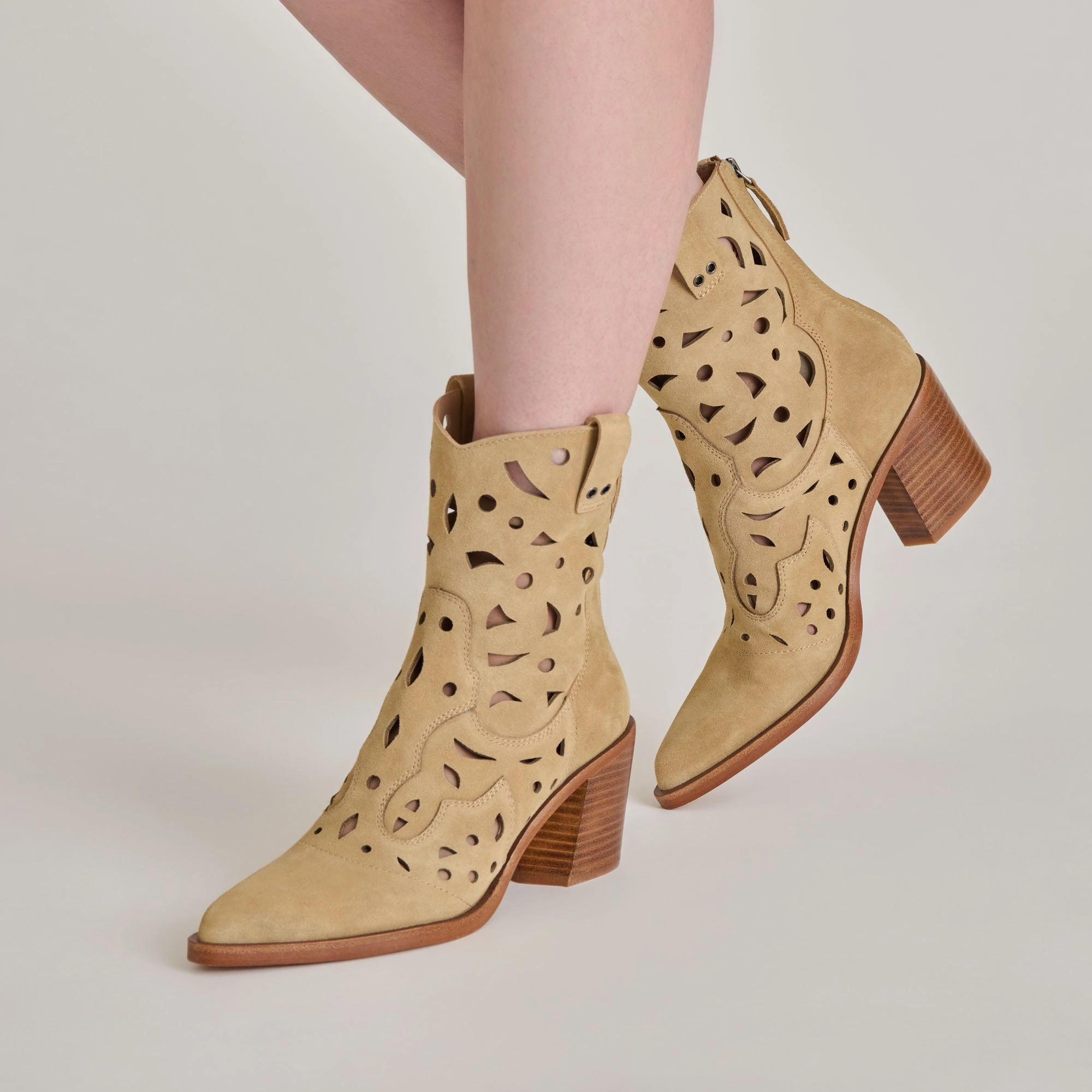 Zenobi Booties Dk Taupe Suede Designed For Presence Ultra-Clean Style
