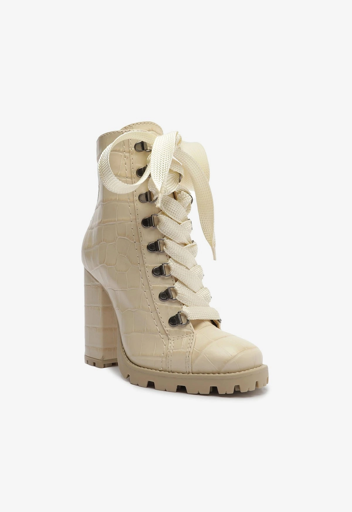 Grounded Luxury Future-Light Zhara Crocodile-Embossed Leather Bootie