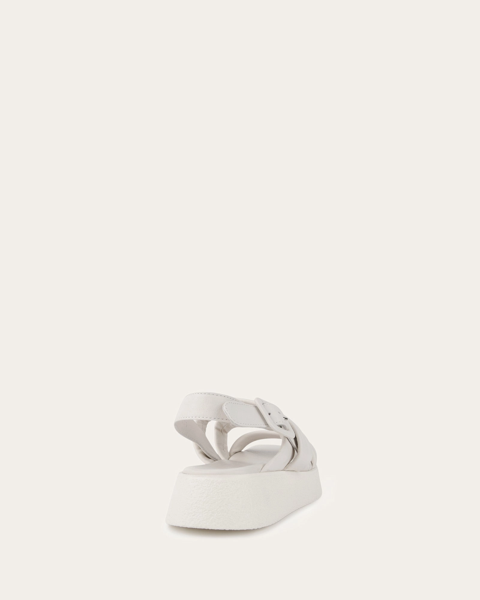 Express In Ease Zia Flat Sandals White Leather