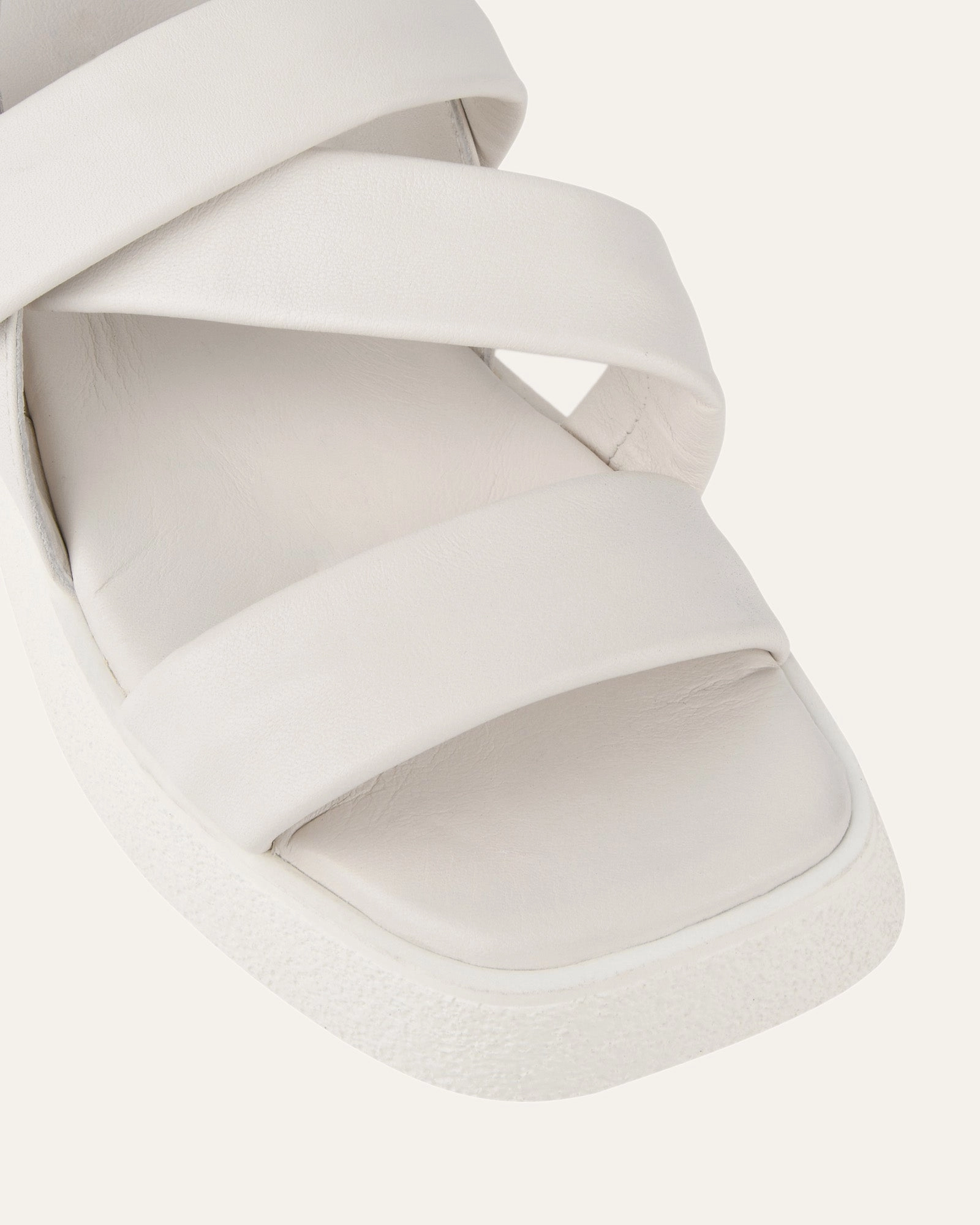 Zia Flat Sandals White Leather Elevated Minimal Versatility Matters